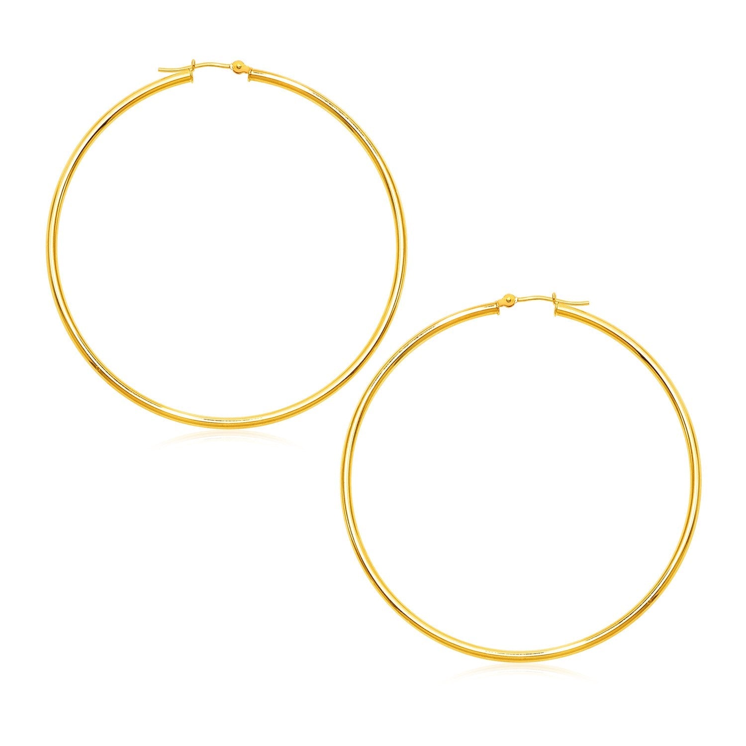 14k Yellow Gold Polished Large Round Hoop Earrings - Alexandria Jewelry & Company Beverly Hills