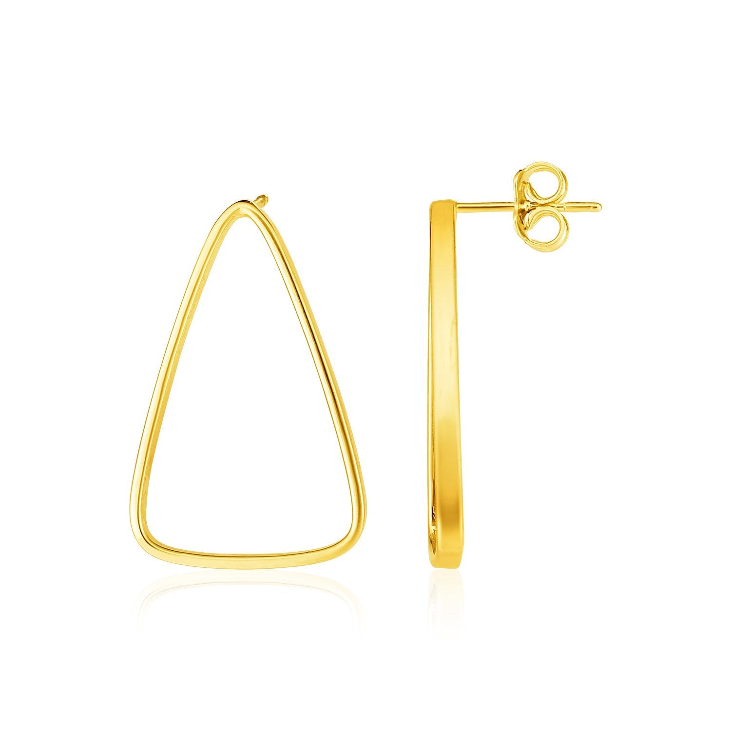 14k Yellow Gold Polished Open Triangle Post Earrings - Alexandria Jewelry & Company Beverly Hills