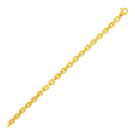 14k Yellow Gold Polished Oval Link Bracelet - Alexandria Jewelry & Company Beverly Hills