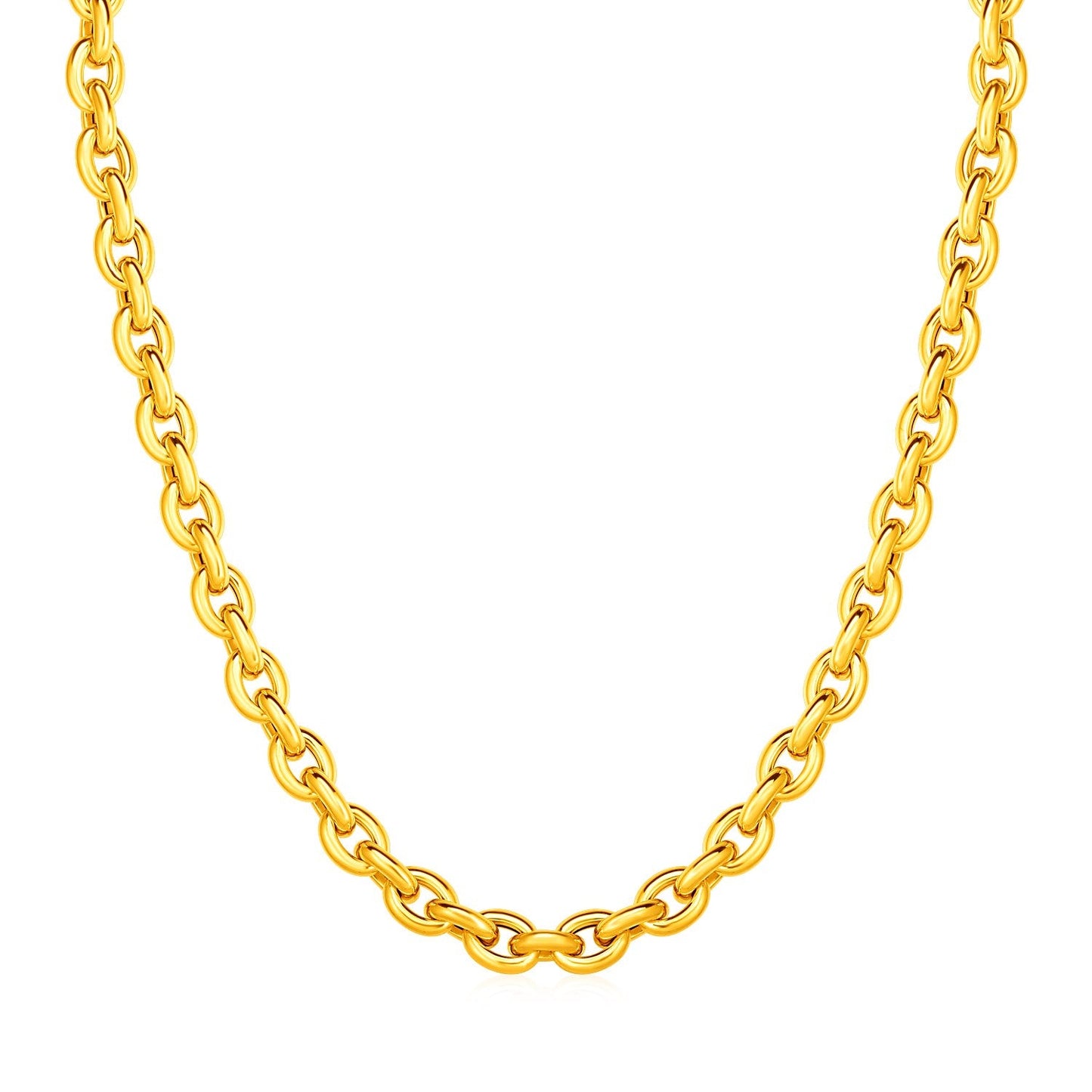 14k Yellow Gold Polished Oval Link Necklace - Alexandria Jewelry & Company Beverly Hills