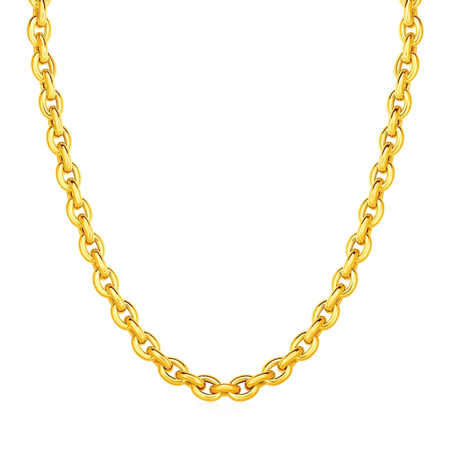 14k Yellow Gold Polished Oval Link Necklace - Alexandria Jewelry & Company Beverly Hills