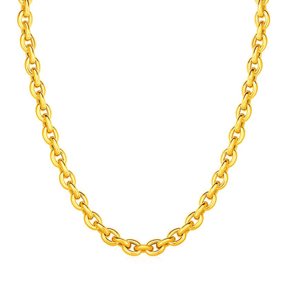 14k Yellow Gold Polished Oval Link Necklace - Alexandria Jewelry & Company Beverly Hills