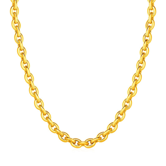 14k Yellow Gold Polished Oval Link Necklace - Alexandria Jewelry & Company Beverly Hills