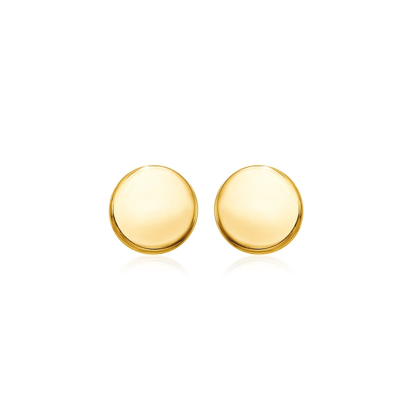 14k Yellow Gold Polished Round Post Earrings - Alexandria Jewelry & Company Beverly Hills