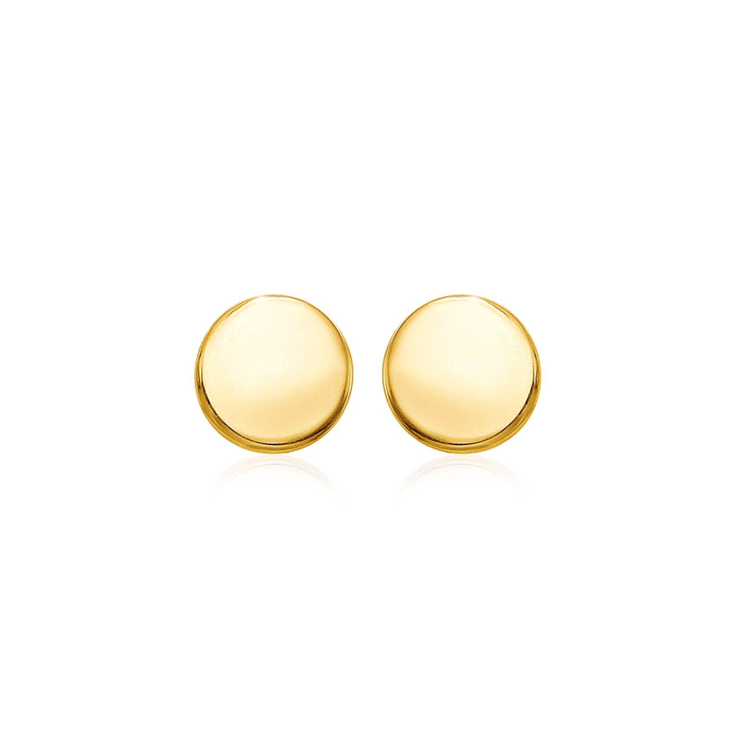 14k Yellow Gold Polished Round Post Earrings - Alexandria Jewelry & Company Beverly Hills