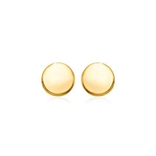 14k Yellow Gold Polished Round Post Earrings - Alexandria Jewelry & Company Beverly Hills