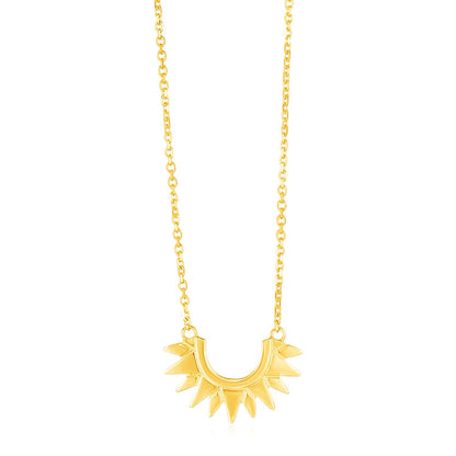 14k Yellow Gold Polished Sunburst Necklace - Alexandria Jewelry & Company Beverly Hills