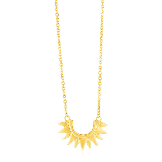 14k Yellow Gold Polished Sunburst Necklace - Alexandria Jewelry & Company Beverly Hills