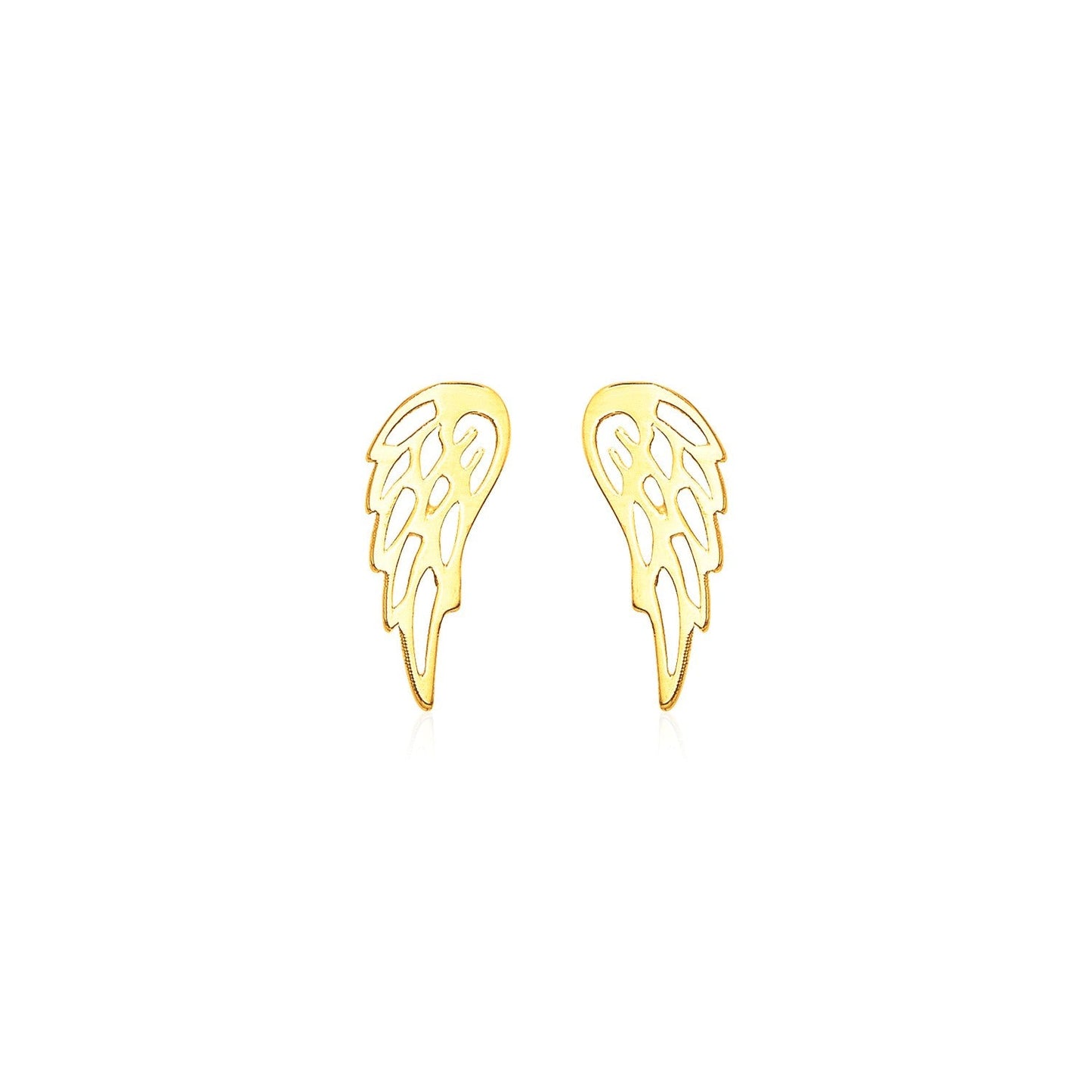 14k Yellow Gold Polished Wing Post Earrings - Alexandria Jewelry & Company Beverly Hills