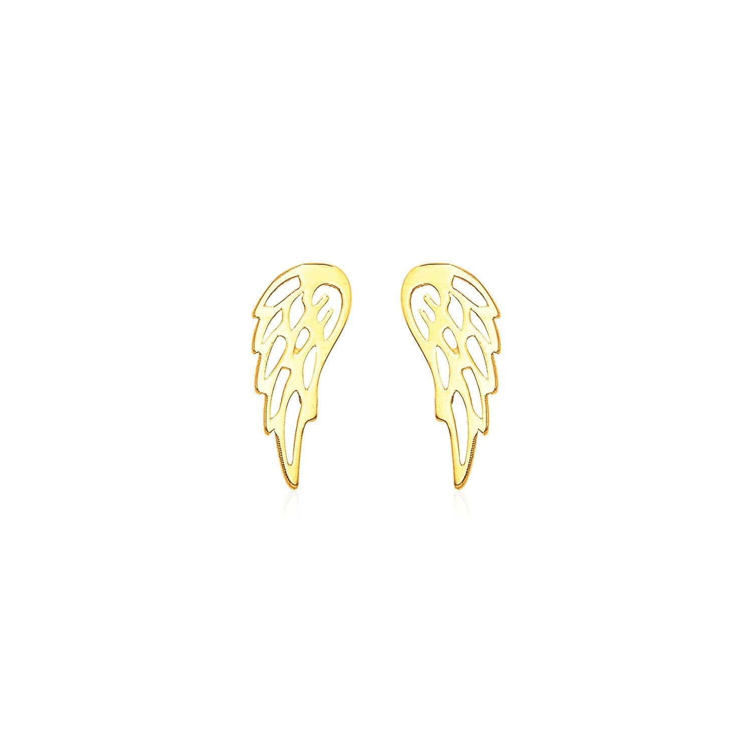 14k Yellow Gold Polished Wing Post Earrings - Alexandria Jewelry & Company Beverly Hills