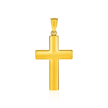 14k Yellow Gold Reversible Textured Cross Pendant - Alexandria Jewelry & Company Beverly Hills