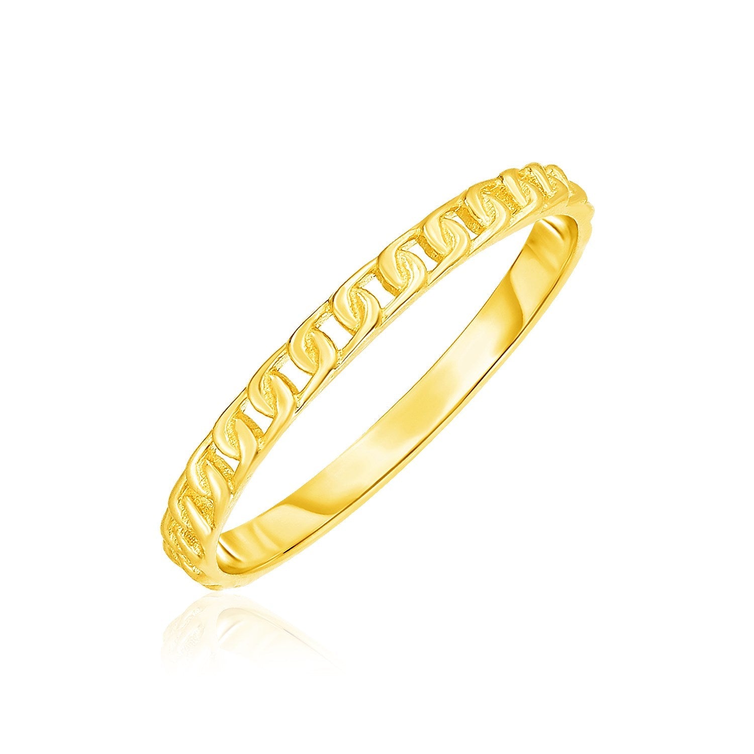 14k Yellow Gold Ring with Bead Texture - Alexandria Jewelry & Company Beverly Hills