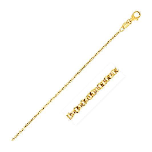 14k Yellow Gold Round Cable Link Chain 1.3mm - Alexandria Jewelry & Company Beverly Hills