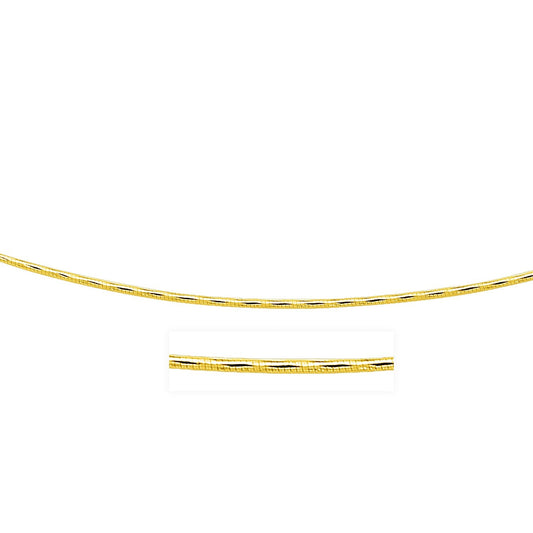 14k Yellow Gold Round Omega Necklace with Diamond Cuts (1.5 mm) - Alexandria Jewelry & Company Beverly Hills