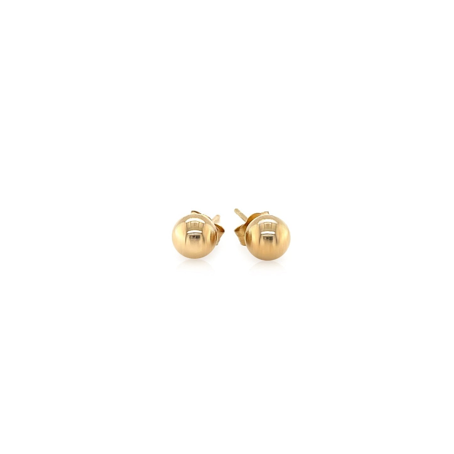 14k Yellow Gold Round Stud Earrings (5.0 mm) - Alexandria Jewelry & Company Beverly Hills