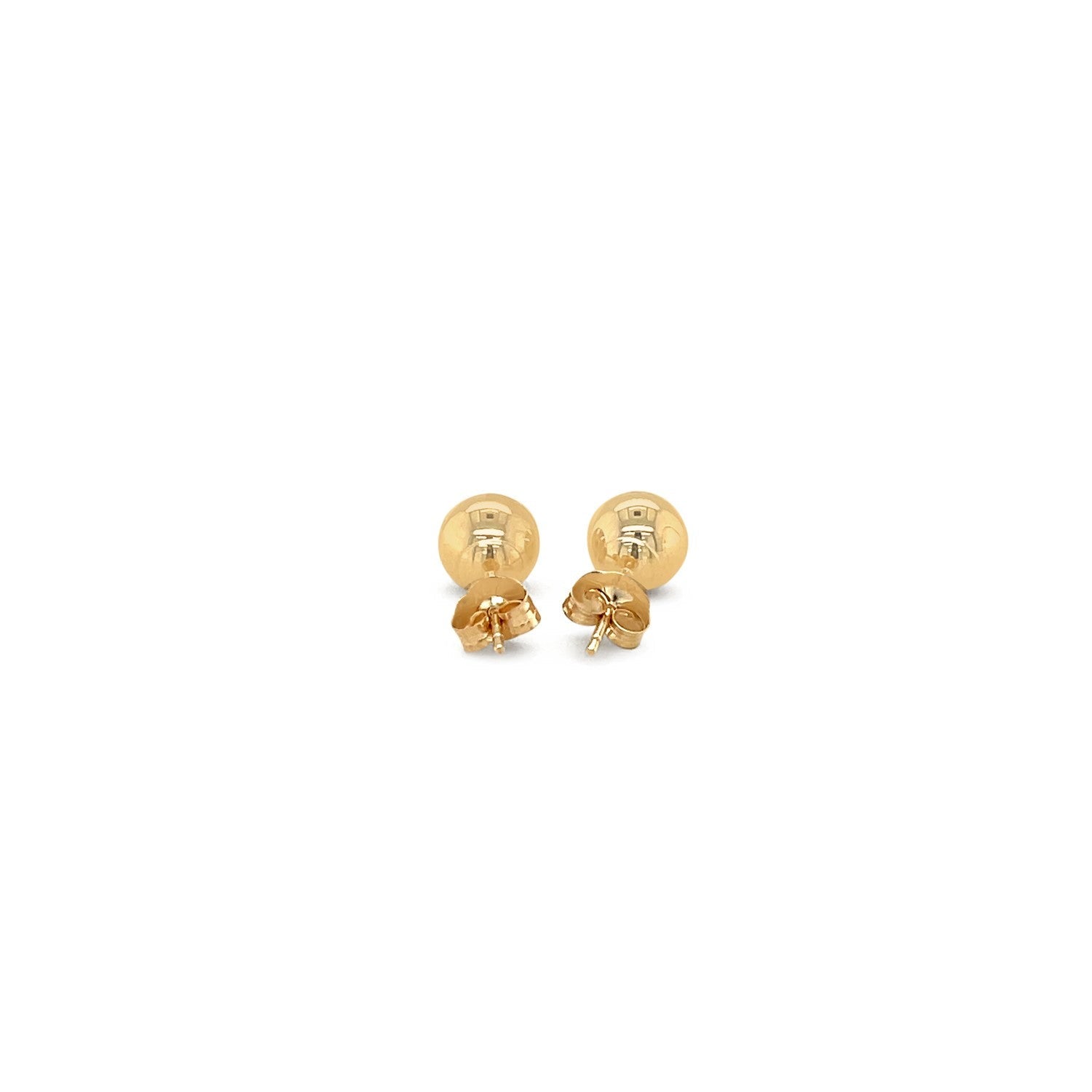 14k Yellow Gold Round Stud Earrings (6.0 mm) - Alexandria Jewelry & Company Beverly Hills