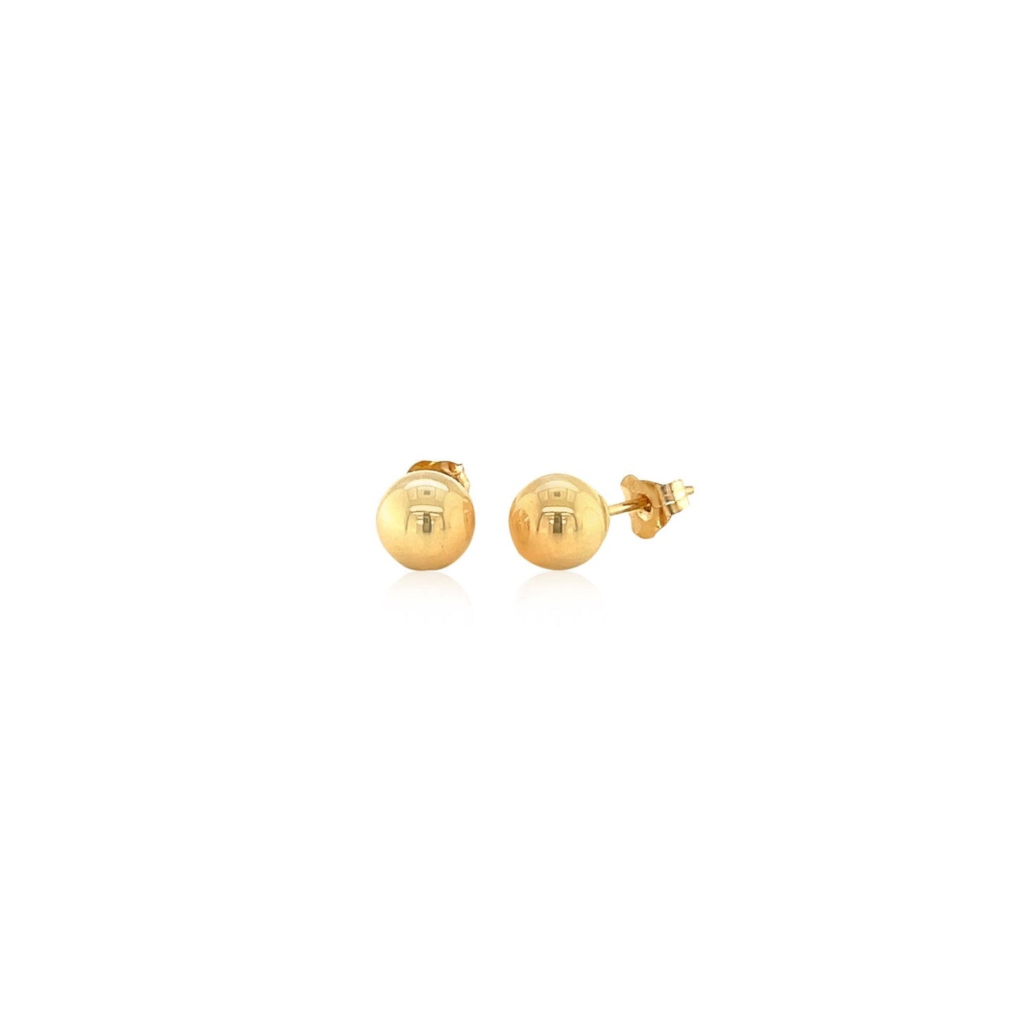 14k Yellow Gold Round Stud Earrings (6.0 mm) - Alexandria Jewelry & Company Beverly Hills