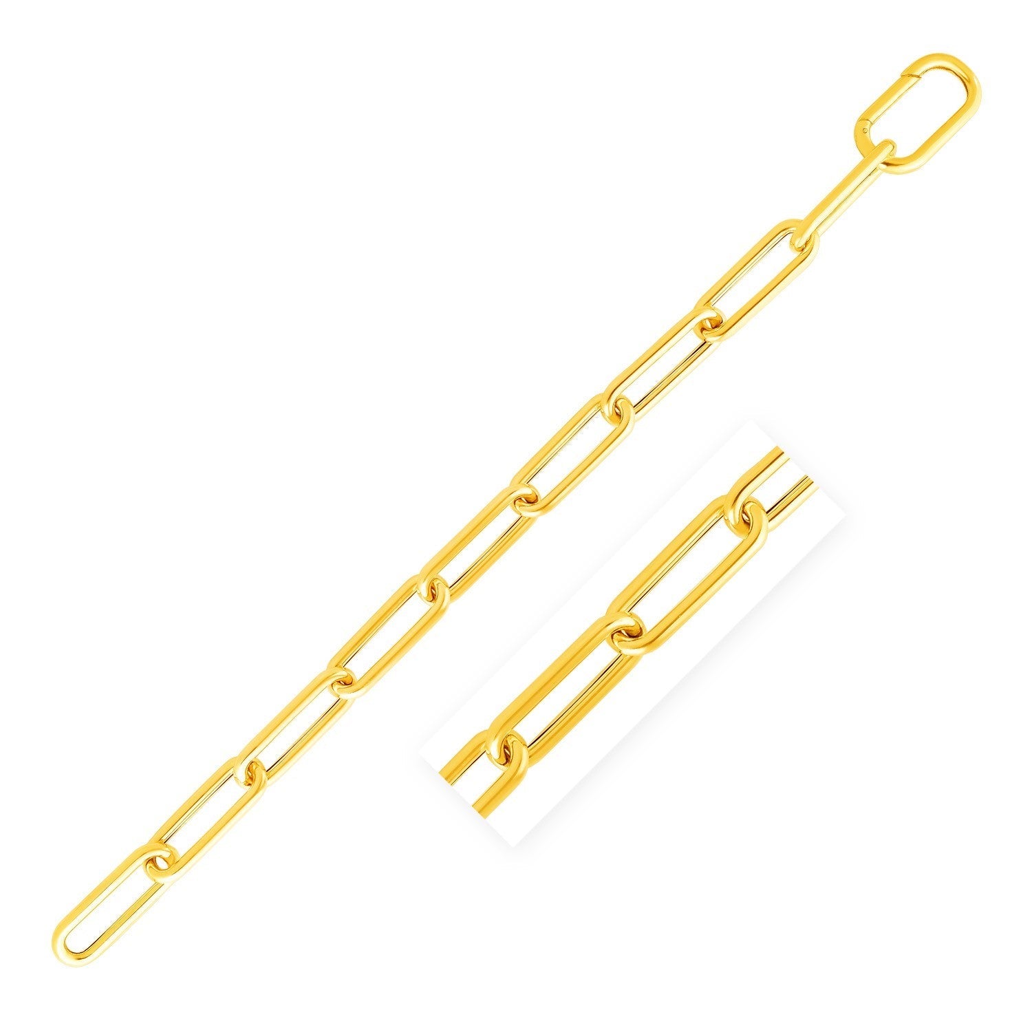 14k Yellow Gold Rounded Paperclip Chain Necklace - Alexandria Jewelry & Company Beverly Hills