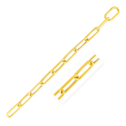 14k Yellow Gold Rounded Paperclip Chain Necklace - Alexandria Jewelry & Company Beverly Hills