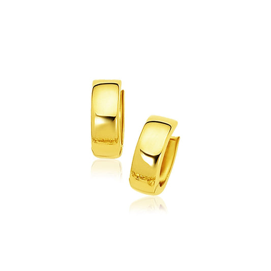 14k Yellow Gold Snuggable Hoop Earrings - Alexandria Jewelry & Company Beverly Hills