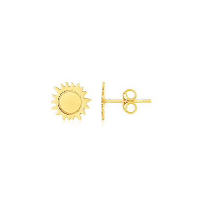 14K Yellow Gold Sun Earrings - Alexandria Jewelry & Company Beverly Hills