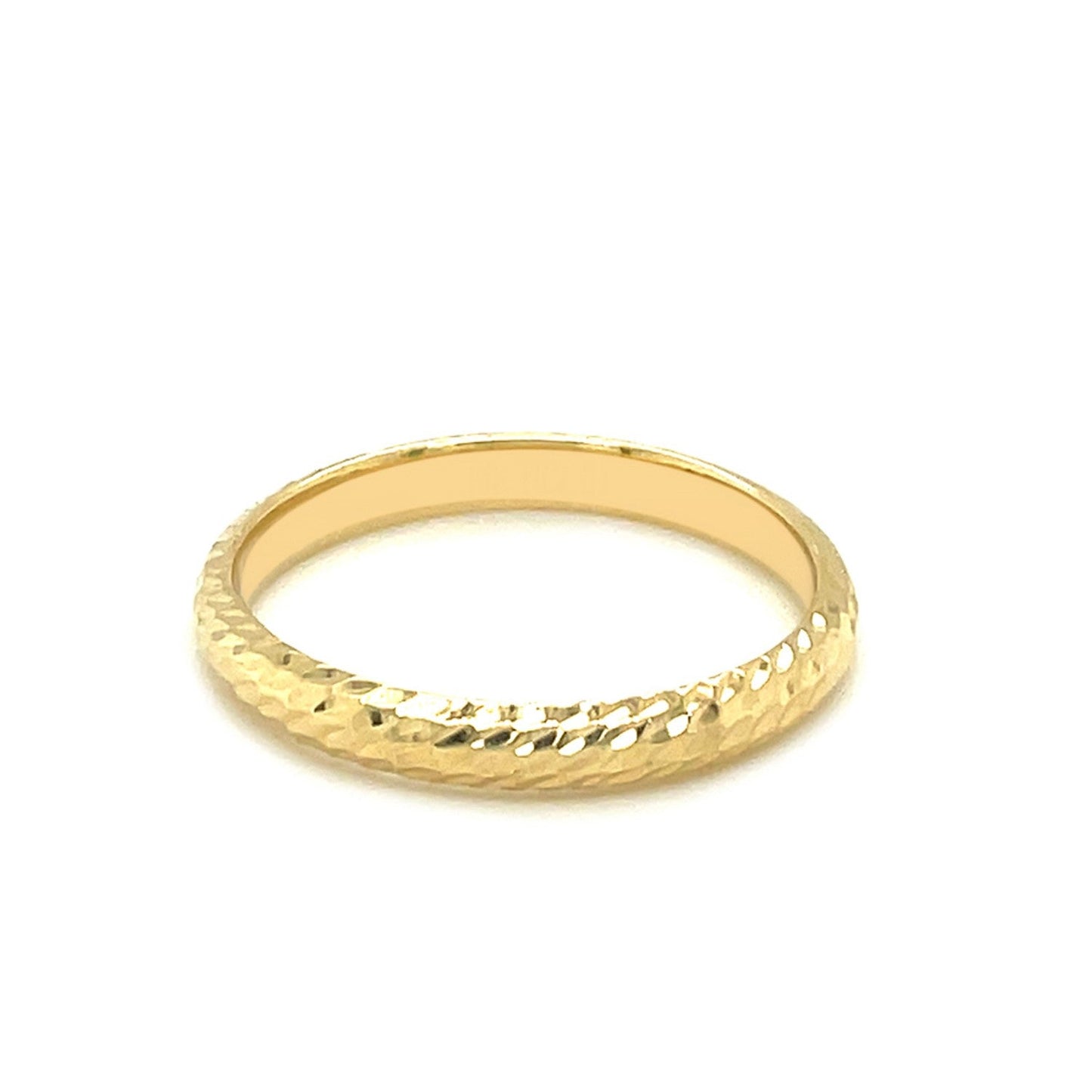 14k Yellow Gold Textured Comfort Fit Wedding Band - Alexandria Jewelry & Company Beverly Hills