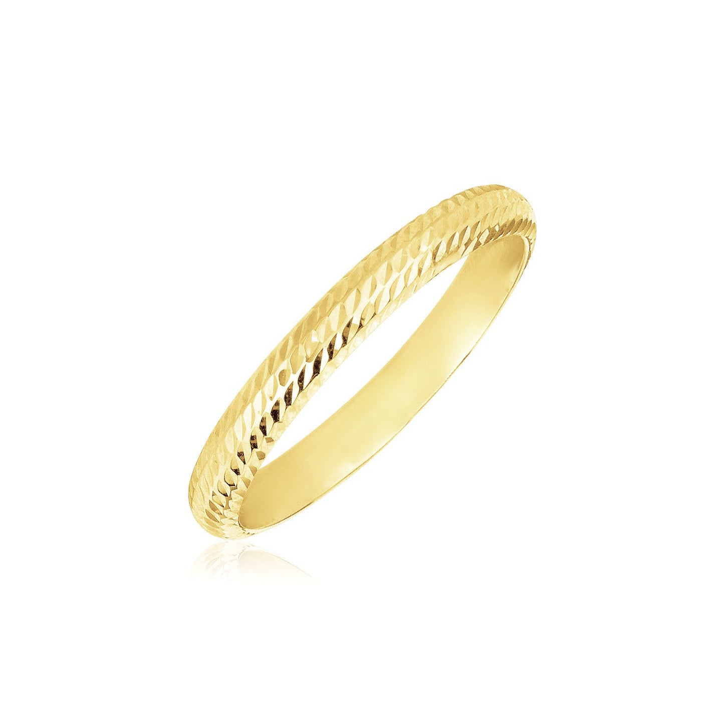 14k Yellow Gold Textured Comfort Fit Wedding Band - Alexandria Jewelry & Company Beverly Hills