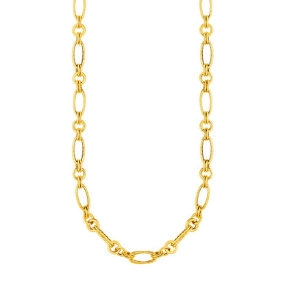 14k Yellow Gold Twisted and Polished Link Necklace - Alexandria Jewelry & Company Beverly Hills