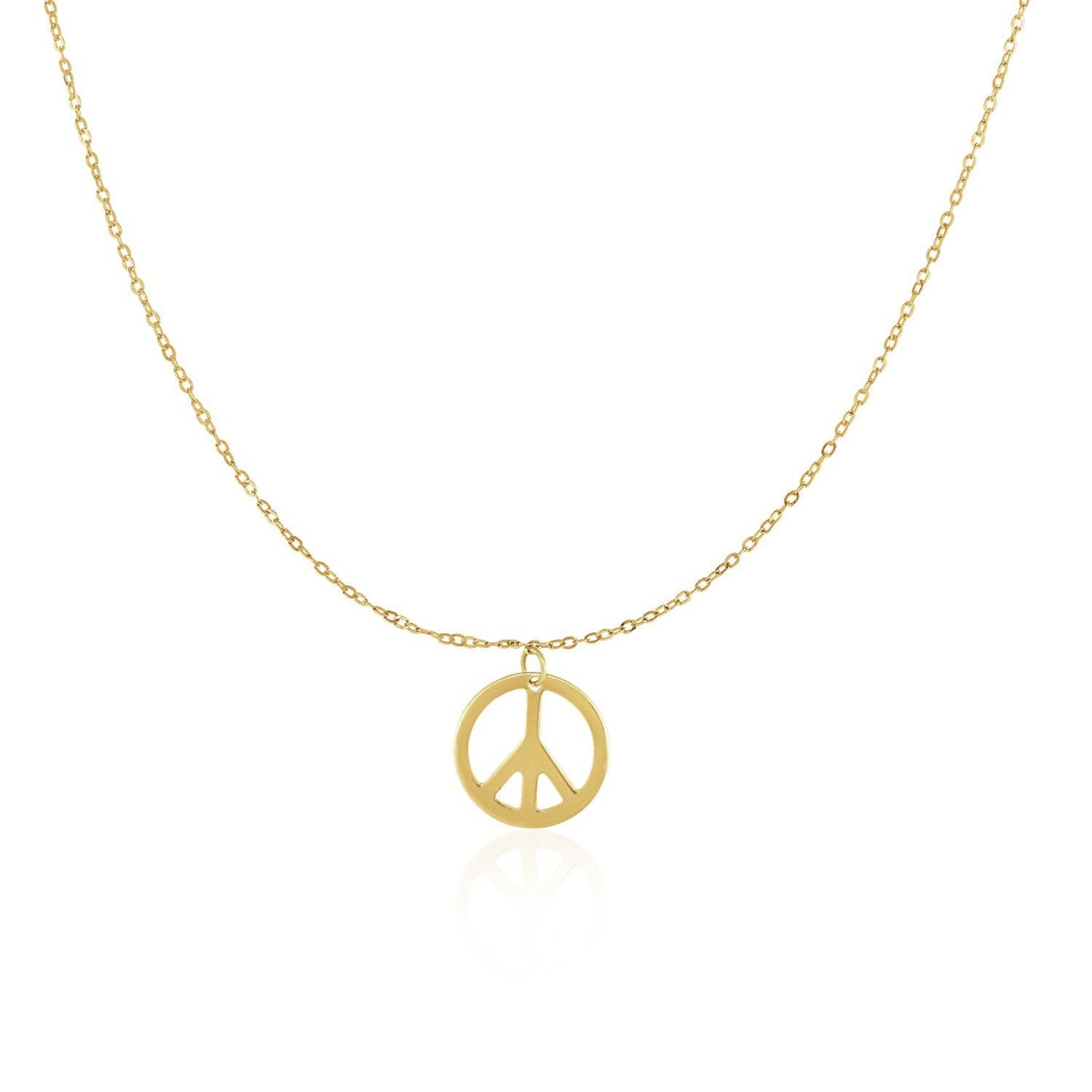 14k Yellow Gold with Peace Symbol Pendant - Alexandria Jewelry & Company Beverly Hills