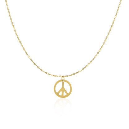 14k Yellow Gold with Peace Symbol Pendant - Alexandria Jewelry & Company Beverly Hills