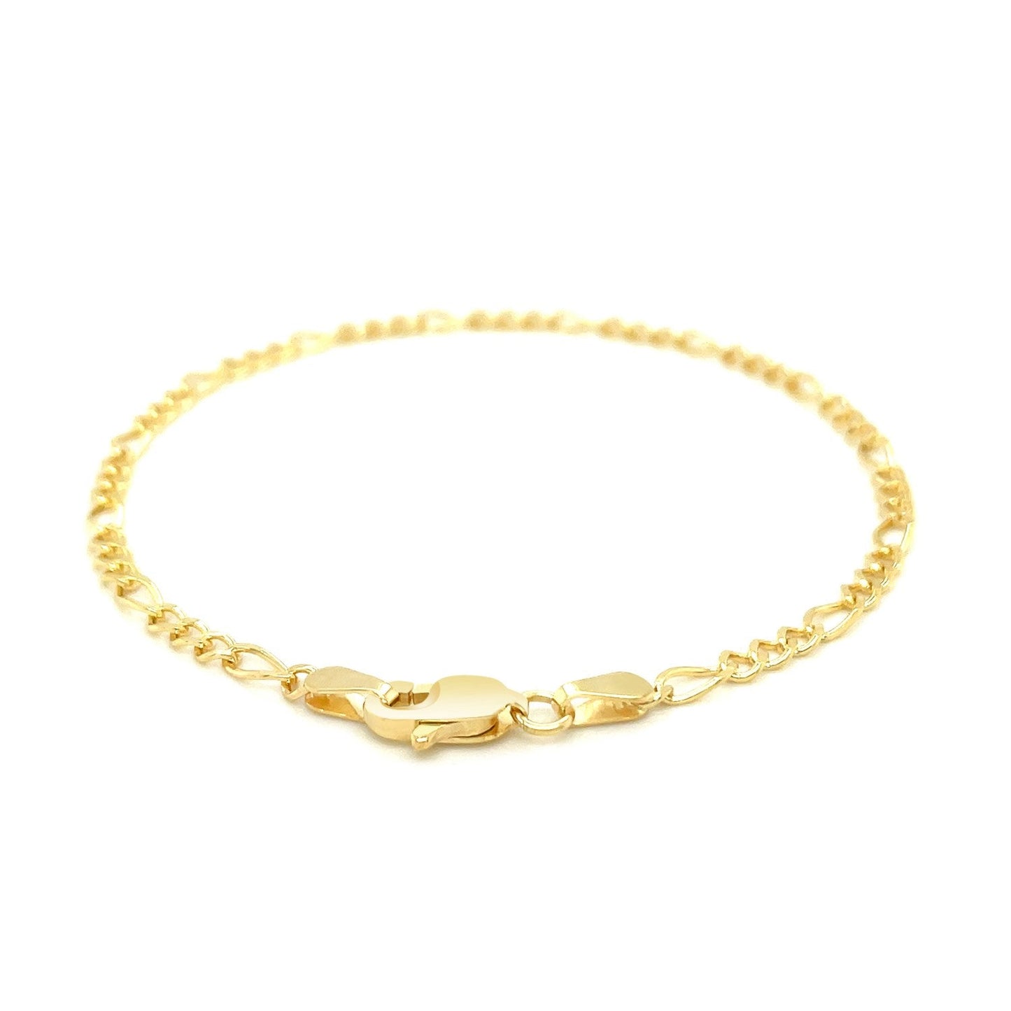 2.6mm 10k Yellow Gold Link Figaro Bracelet - Alexandria Jewelry & Company Beverly Hills