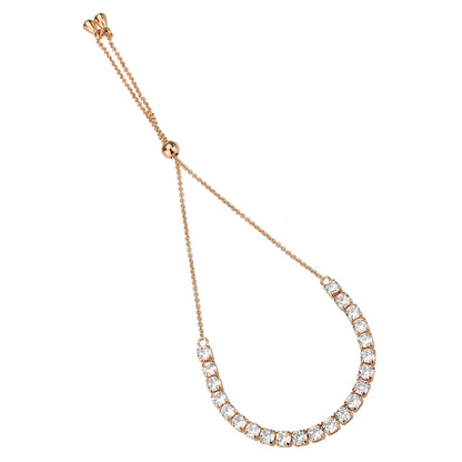 Rose Gold Brass Bracelet with AAA Grade CZ in Clear