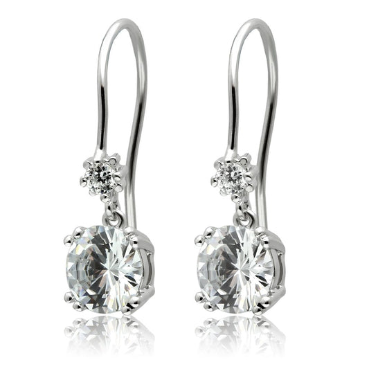 Stainless Steel Earrings with AAA Grade CZ  in Clear
