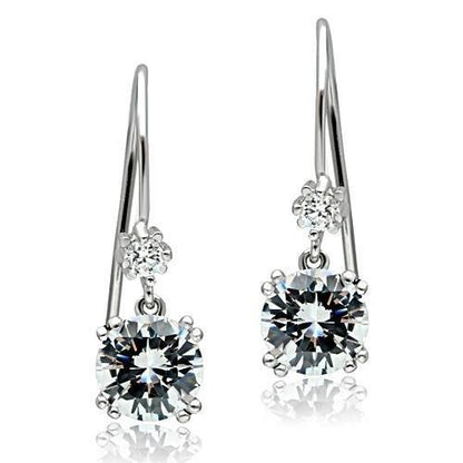 Stainless Steel Earrings with AAA Grade CZ  in Clear