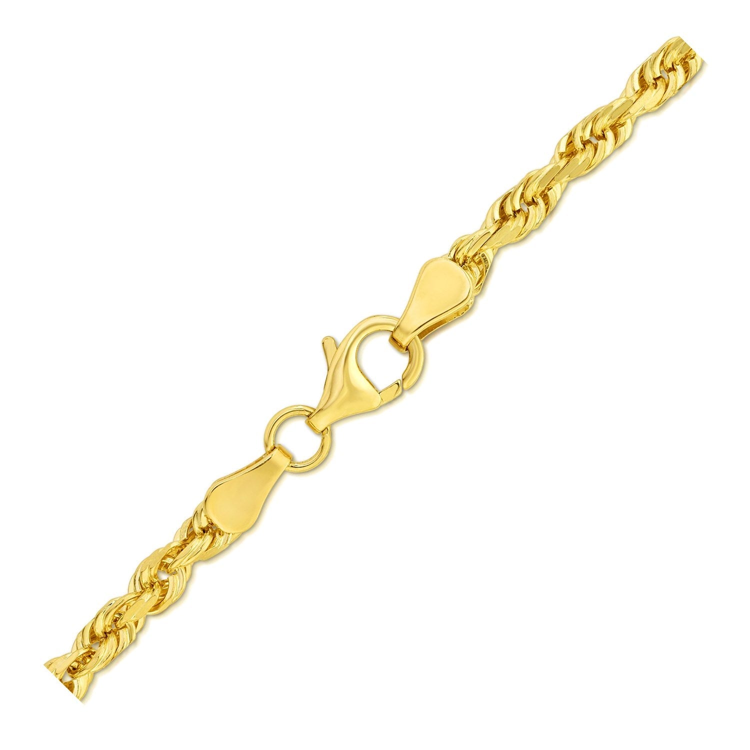 4.0mm 10k Yellow Gold Solid Diamond Cut Rope Bracelet - Alexandria Jewelry & Company Beverly Hills