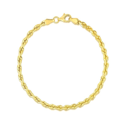 4.0mm 10k Yellow Gold Solid Diamond Cut Rope Bracelet - Alexandria Jewelry & Company Beverly Hills