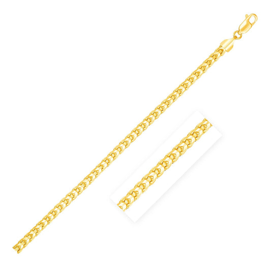 4.0mm 14k Yellow Gold Solid Diamond Cut Round Franco Bracelet - Alexandria Jewelry & Company Beverly Hills