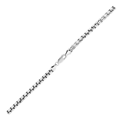 5.2mm Sterling Silver Rhodium Plated Round Box Chain - Alexandria Jewelry & Company Beverly Hills