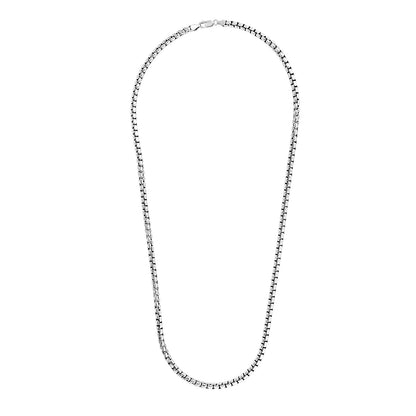 5.2mm Sterling Silver Rhodium Plated Round Box Chain - Alexandria Jewelry & Company Beverly Hills