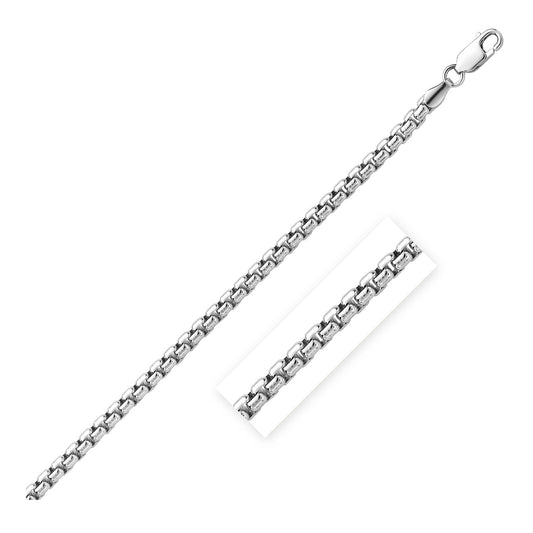 5.2mm Sterling Silver Rhodium Plated Round Box Chain - Alexandria Jewelry & Company Beverly Hills