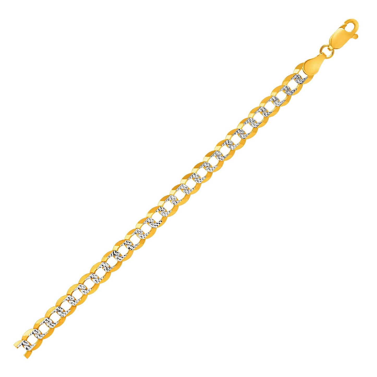 5.7mm 14k Two Tone Gold Pave Curb Bracelet - Alexandria Jewelry & Company Beverly Hills