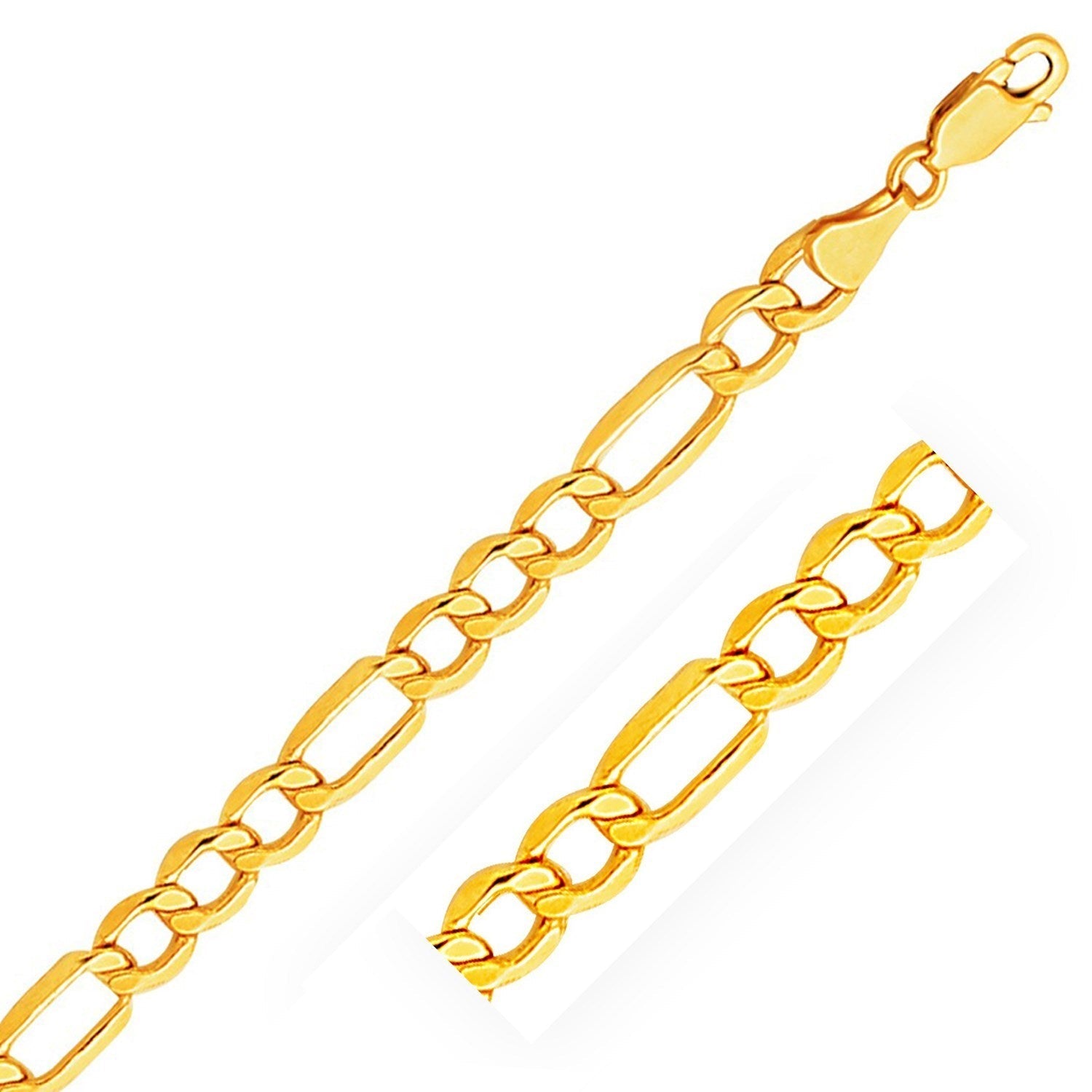 6.5mm 10k Yellow Gold Lite Figaro Bracelet - Alexandria Jewelry & Company Beverly Hills