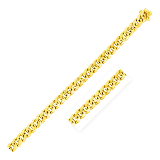 6.65mm 10k Yellow Gold Semi Solid Miami Cuban Chain - Alexandria Jewelry & Company Beverly Hills