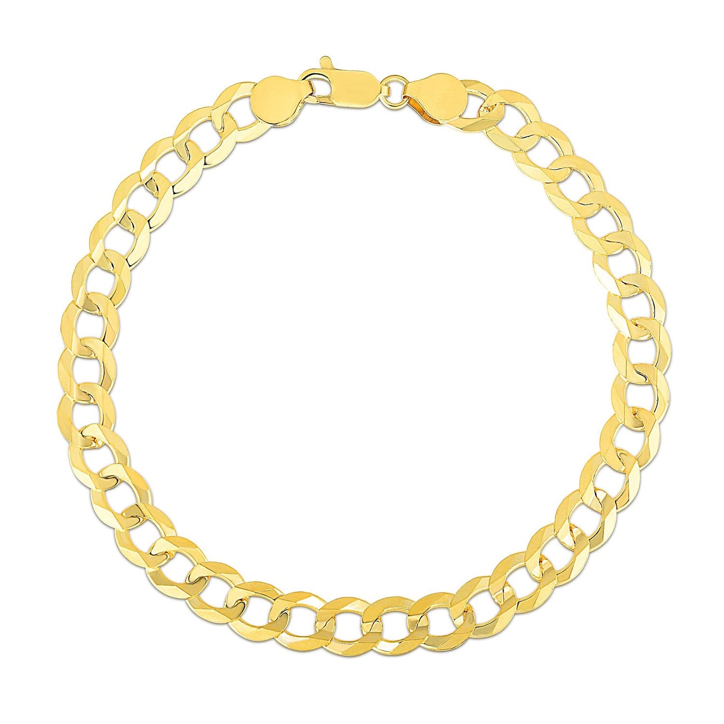 7.0mm 10k Yellow Gold Curb Bracelet - Alexandria Jewelry & Company Beverly Hills