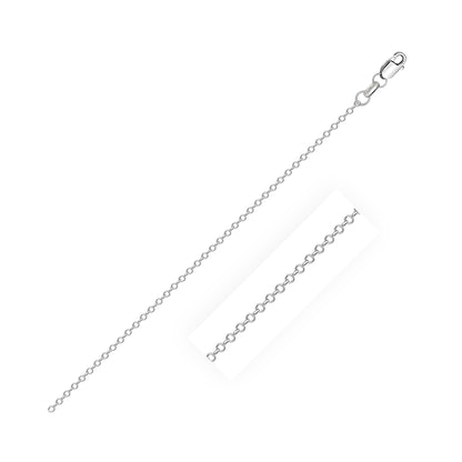 14k White Diamond Cut Cable Link Chain 0.8mm