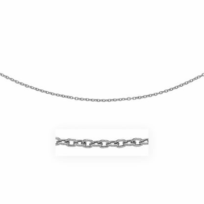 3.5mm 14k White Gold Pendant Chain with Textured Links