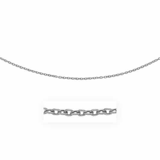 3.5mm 14k White Gold Pendant Chain with Textured Links