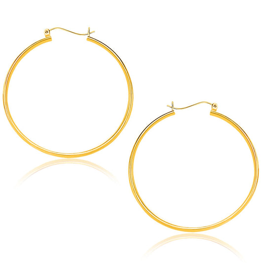 10k Yellow Gold Polished Hoop Earrings (40mm)