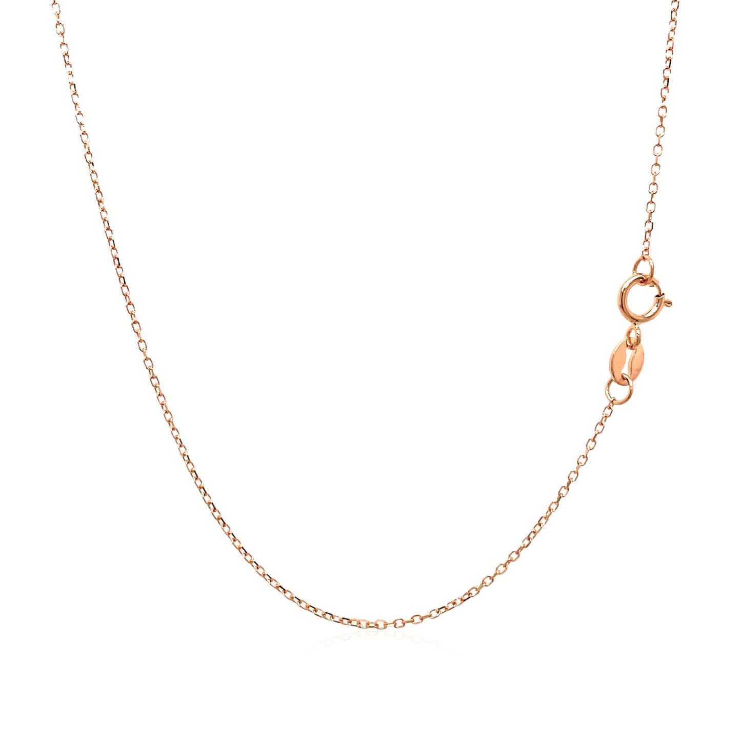 14k Pink Gold Diamond Cut Cable Link Chain 0.8mm