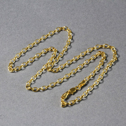 3.2mm 14k Yellow Gold Oval Rolo Chain